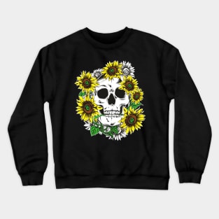 skull sunflower Crewneck Sweatshirt